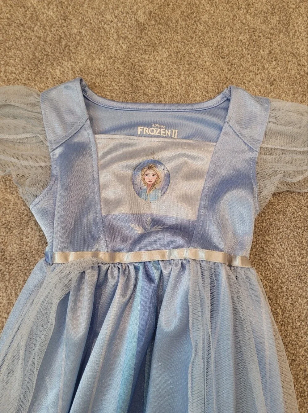 Disney Kids Blue Elsa Sparkle Tulle Pajama Dress Up Dress Size 4